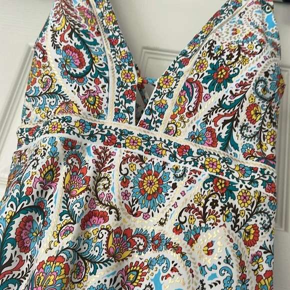 Sunshine 79 Glam Paisley V-Plunge One Piece Swimsuit - Picture 3 of 4